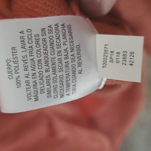 Style & Co. Embroidered Tie hem Apricot top Size L - Picture 8 of 8